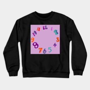 LAVENDER clock with numbers watercolor and digital Crewneck Sweatshirt